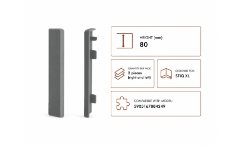 Zakończenia STIQ XL 810 lewe+prawe 272 ciemny szary